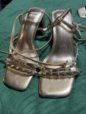 ASOS Gold Studded Strappy Heeled Sandals